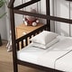 preview thumbnail 15 of 44, Twin Size House Bed with Headboard and Footboard, Underbed Storage - Rubberwood House-shaped Bed Frame for Children's Room