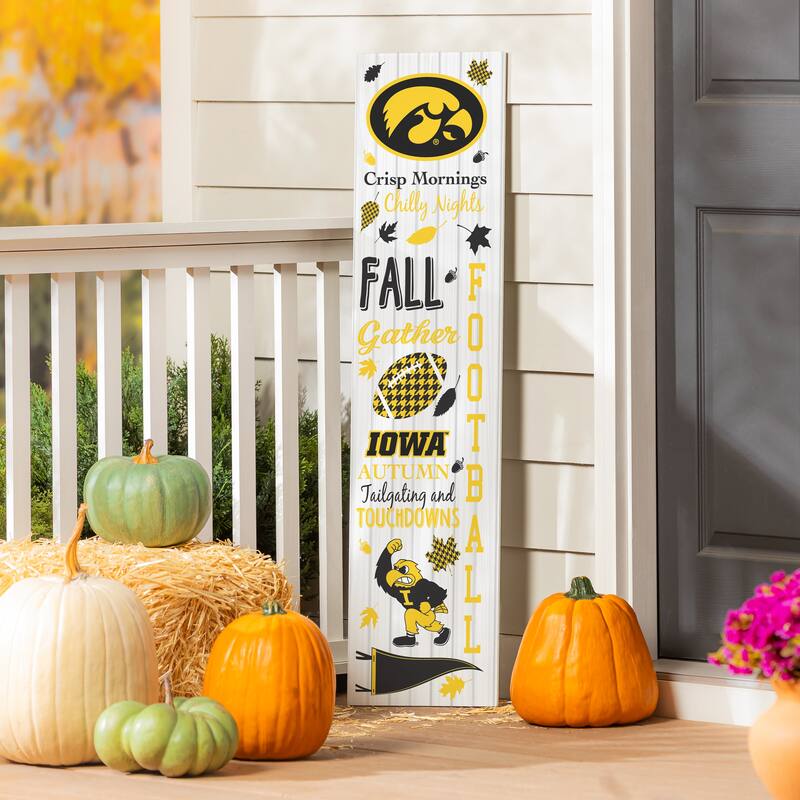 47" Double Sided Seasonal Porch Leaner, University of Iowa - 47" x 11.25" - Fall