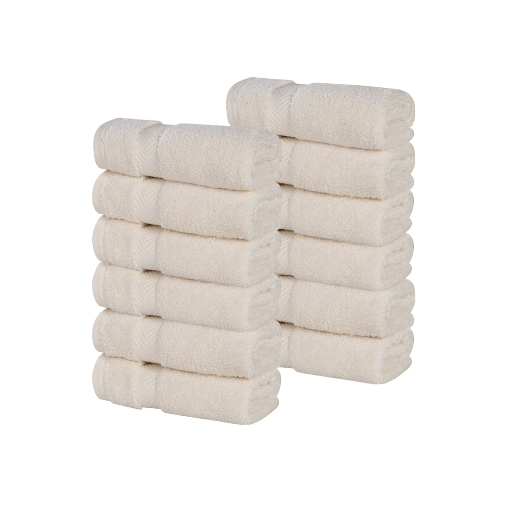 Blue Nile Mills Cotton Solid Super Soft Absorbent Face Towel Set of 12