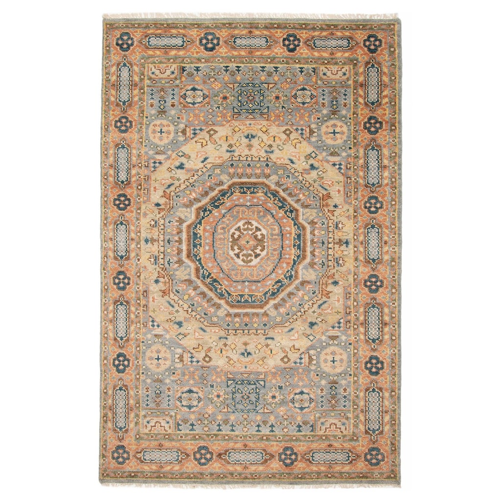 ECARPETGALLERY Hand-knotted Jules Serapi Light Blue Wool Rug - 5'10 x 9'2