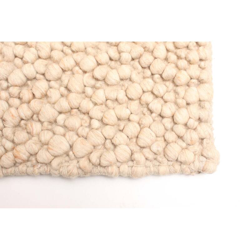 ECARPETGALLERY Braid weave Sienna Beige Wool Rug - 4'0 x 5'11