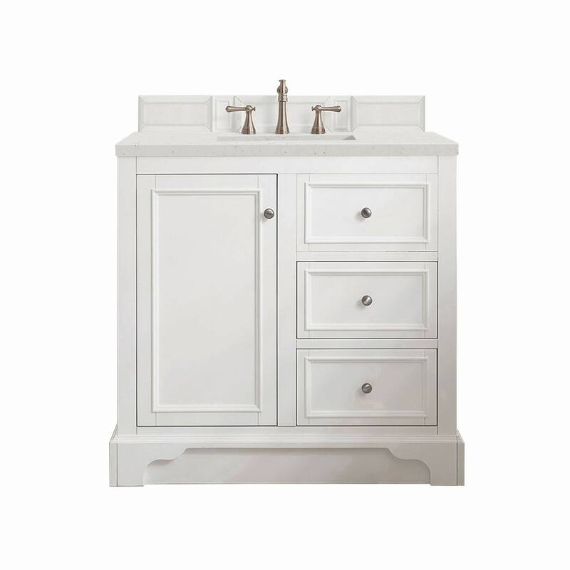 James Martin Vanities 825-V36-3LDL De Soto 36" Single Basin Poplar - Bright White - Painted