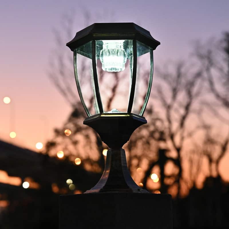 Solar Powered Outdoor Metal Post Light