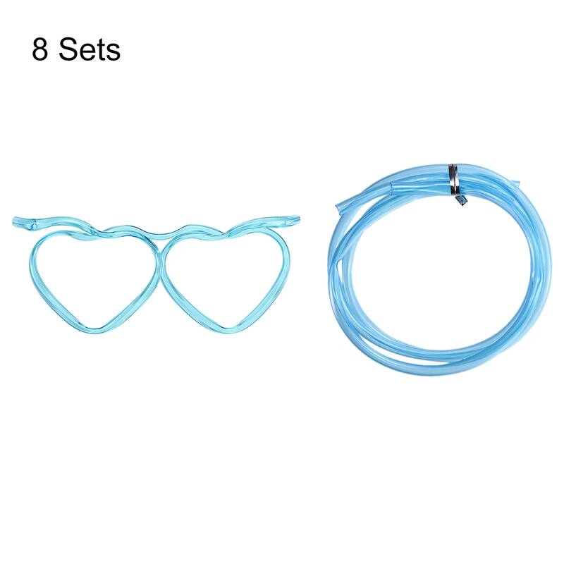 8 Pcs Straw Glasses, Plastic Novelty Drinking Eyeglasses Straws