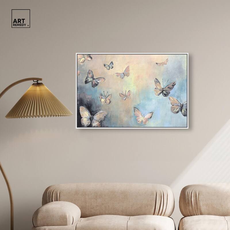 Textured Butterflies I Canvas by Art Remedy