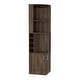 preview thumbnail 1 of 40, TUHOME Syrah Corner Bar Cabinet with 2-Doors and 8 Cubbies - N/A Walnut