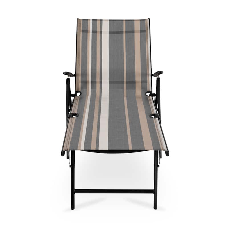 Nuu Garden Outdoor Folding Chaise Lounge with Adjustable Backrest