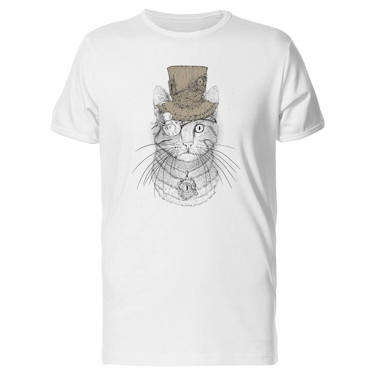 Shop Steampunk Cat Drawing Tee Men S Image By Shutterstock