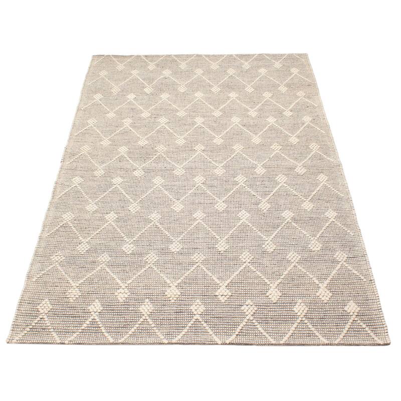ECARPETGALLERY Braid weave Sienna Grey Wool Rug - 5'0 x 8'5