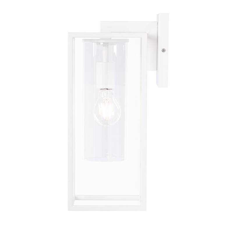 Metal 1-Light Clear Glass Outdoor Wall Sconce Light