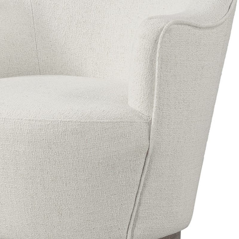 HomeRoots 27" Off White Fabric Swivel Barrel Chair - 27.4 in. x 30.7 in. x 32 in.