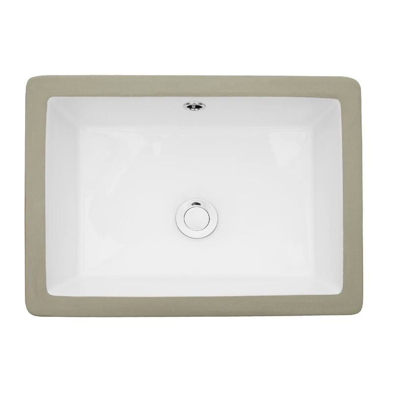 Lordear 22"x16" Rectrangle Undermount Sink Pure White Porcelain Ceramic Lavatory Vanity Bathroom Sink Basin - White
