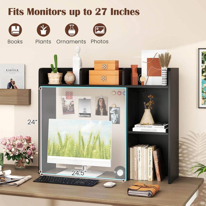 Costway Desk Bookshelf Desktop Storage Organizer Display Shelf Rack