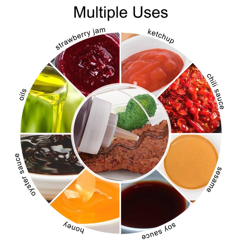 4pcs 12 Oz Plastic Condiment Squeeze Bottles Dispenser with Cap