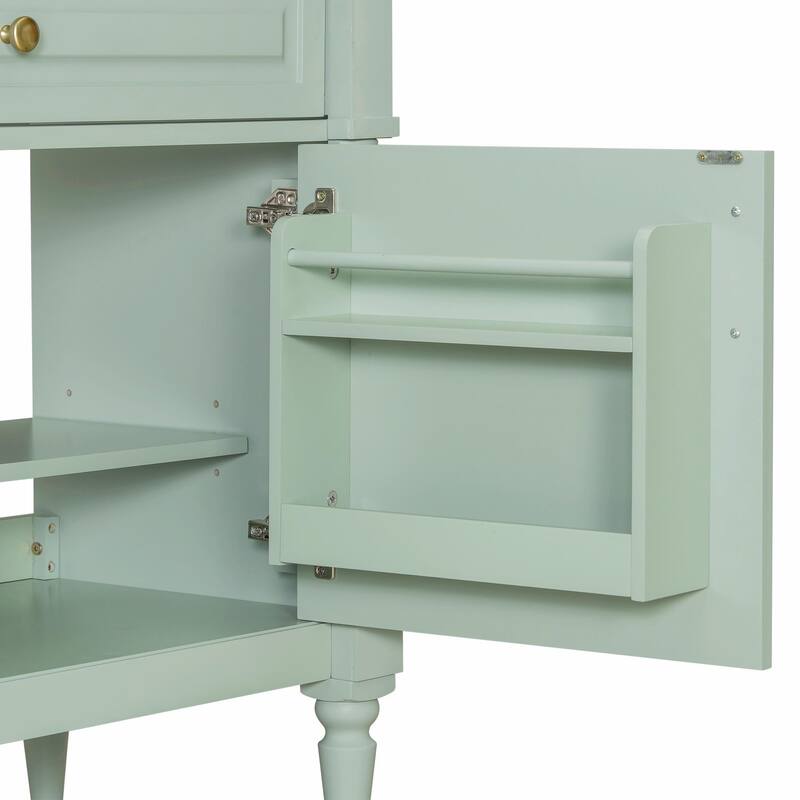 36" Bathroom Vanity with Sink, Freestanding Bathroom Cabinet with Ceramic Basin, Flip Drawer