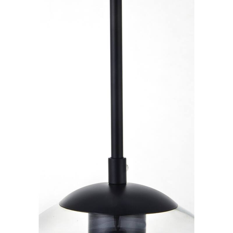 Brad 1-Light Plug in Pendant with Clear Shade - Black - 8" Diameter