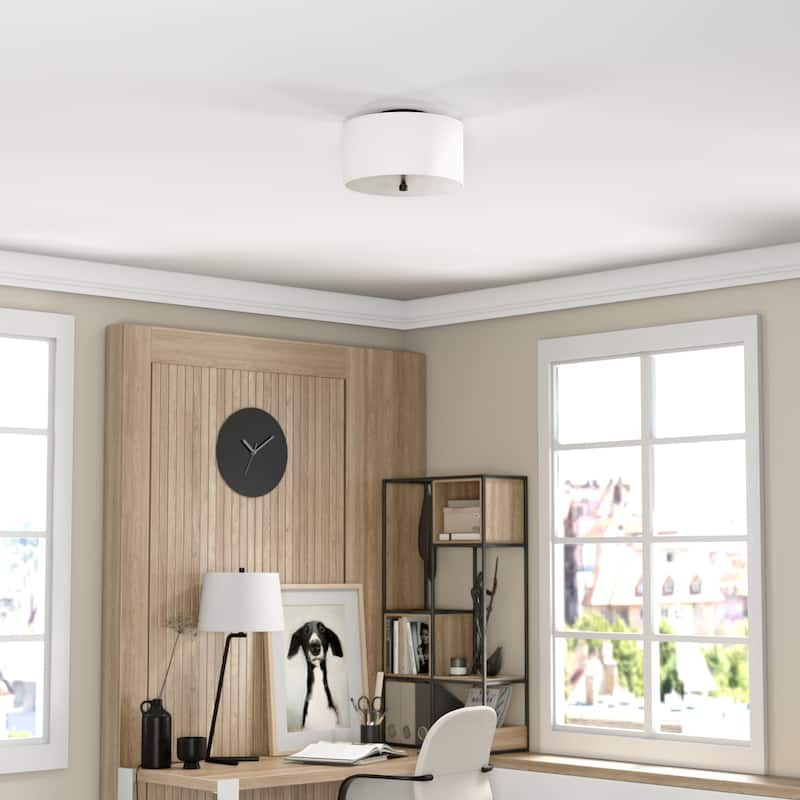 Ellis Flush Mount with Fabric Shade
