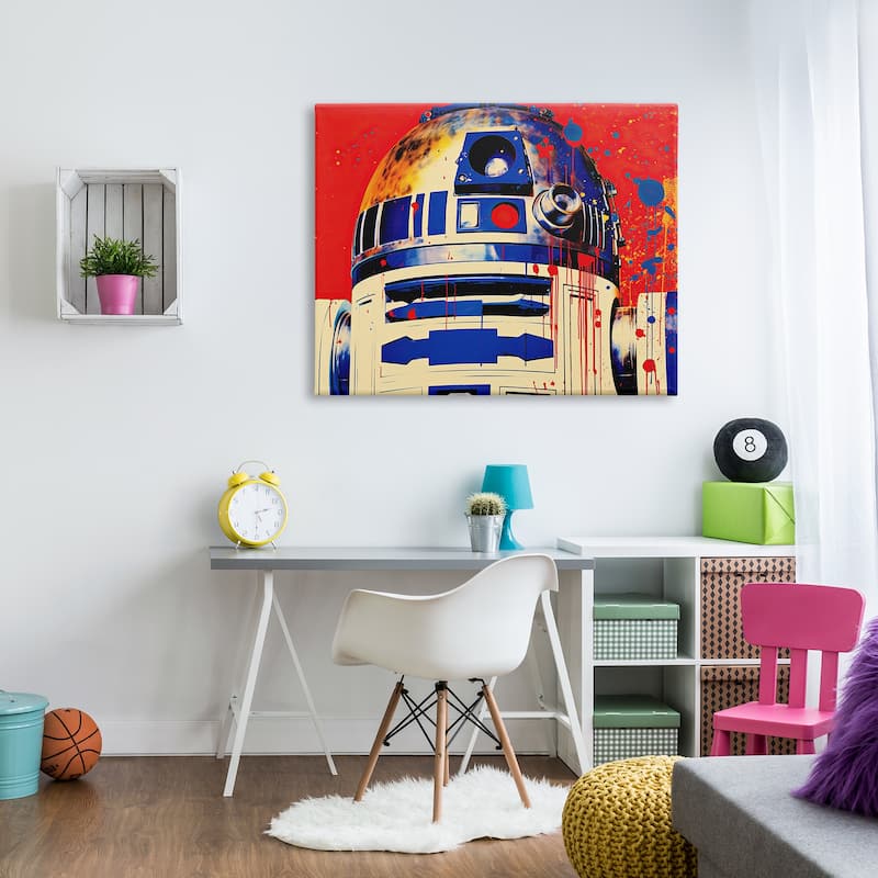 Stupell Urban Paint Splatter Robot Canvas Wall Art Design by Birch&Ink