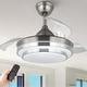 preview thumbnail 1 of 38, 36" Modern Retractable Ceiling Fan with Led Light, 6-Speed Reversible Ceiling Fan with Remote - 36