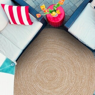 Superior Modern Rustic Bohemian Reversible Multi-Tone Braided Indoor Outdoor Area Rug