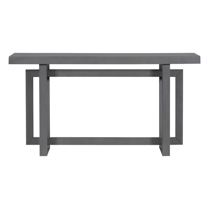 59.1 in. W Contemporary Console Table with Wood Top