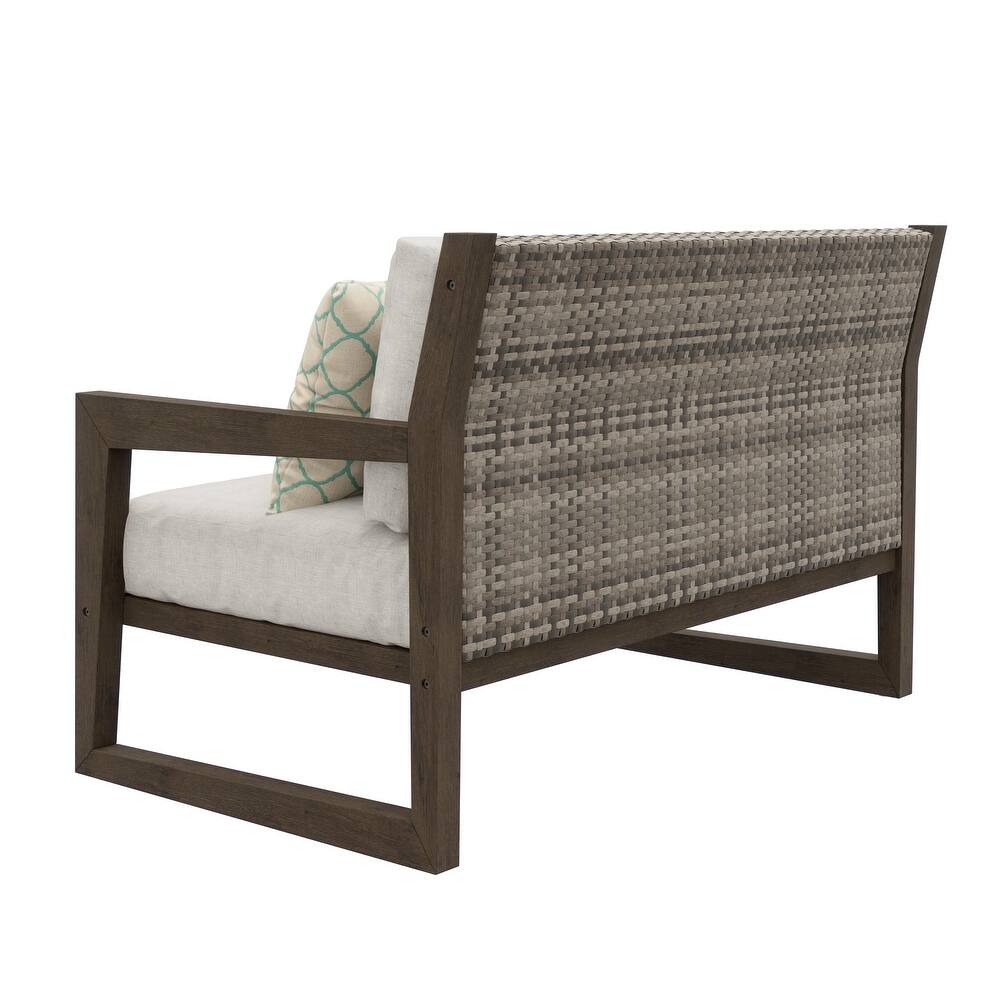 Corvus Augusta Patio Loveseat with Sunbrella Pillows