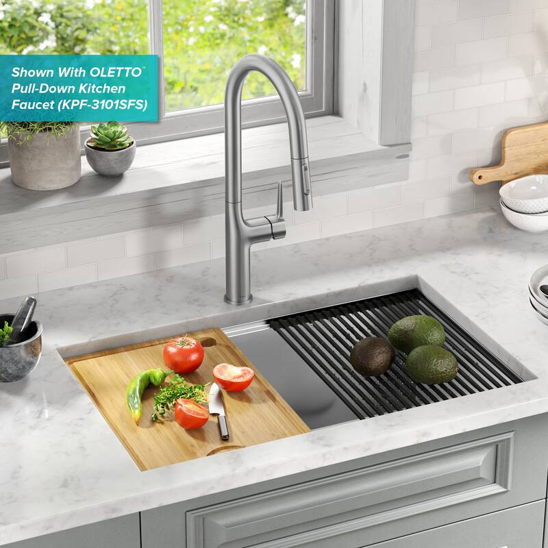KRAUS Kore Workstation Undermount Stainless Steel Kitchen Sink