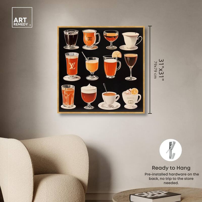 Glam Coffee Drink Collection Canvas by Art Remedy
