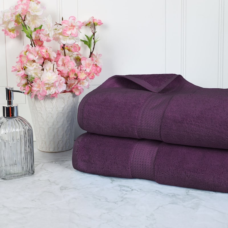 Blue Nile Mills Luxury 2-Piece Egyptian Cotton Bath Sheet Set, Thick Absorbent Oversized Bathroom Towels