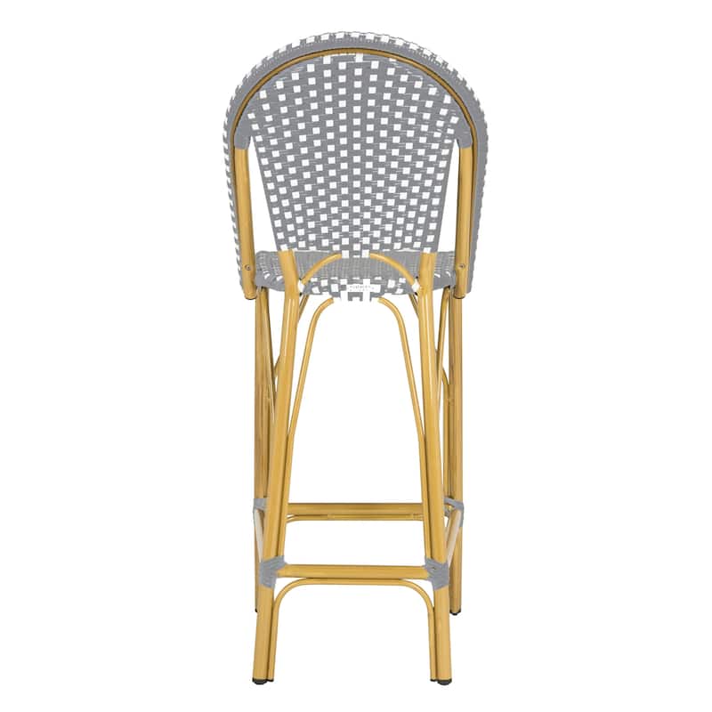 SAFAVIEH Outdoor Samara 30-inch Stacking Bistro Bar Stool (Fully Assembled) - 19Wx22Dx47H