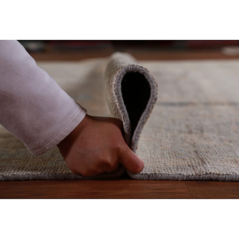 Hand Knotted Oriental 100% Wool Carpet Transitional All-Over Greys & Charcoal Oushak Area Rug - 13' 11'' X 10' 1''