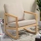 preview thumbnail 1 of 8, Rubberwood Glider Chair with Khaki Upholstery and Deep Cushions khaki