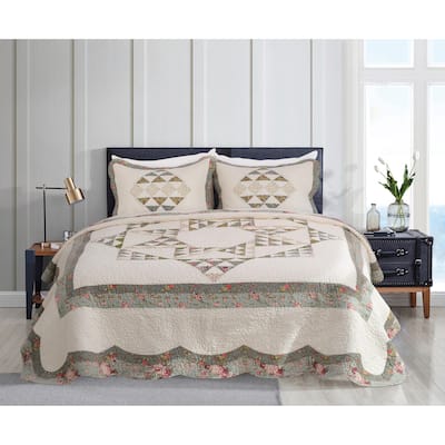 Patchwork Star of Bethlehem Cotton Quilt Set