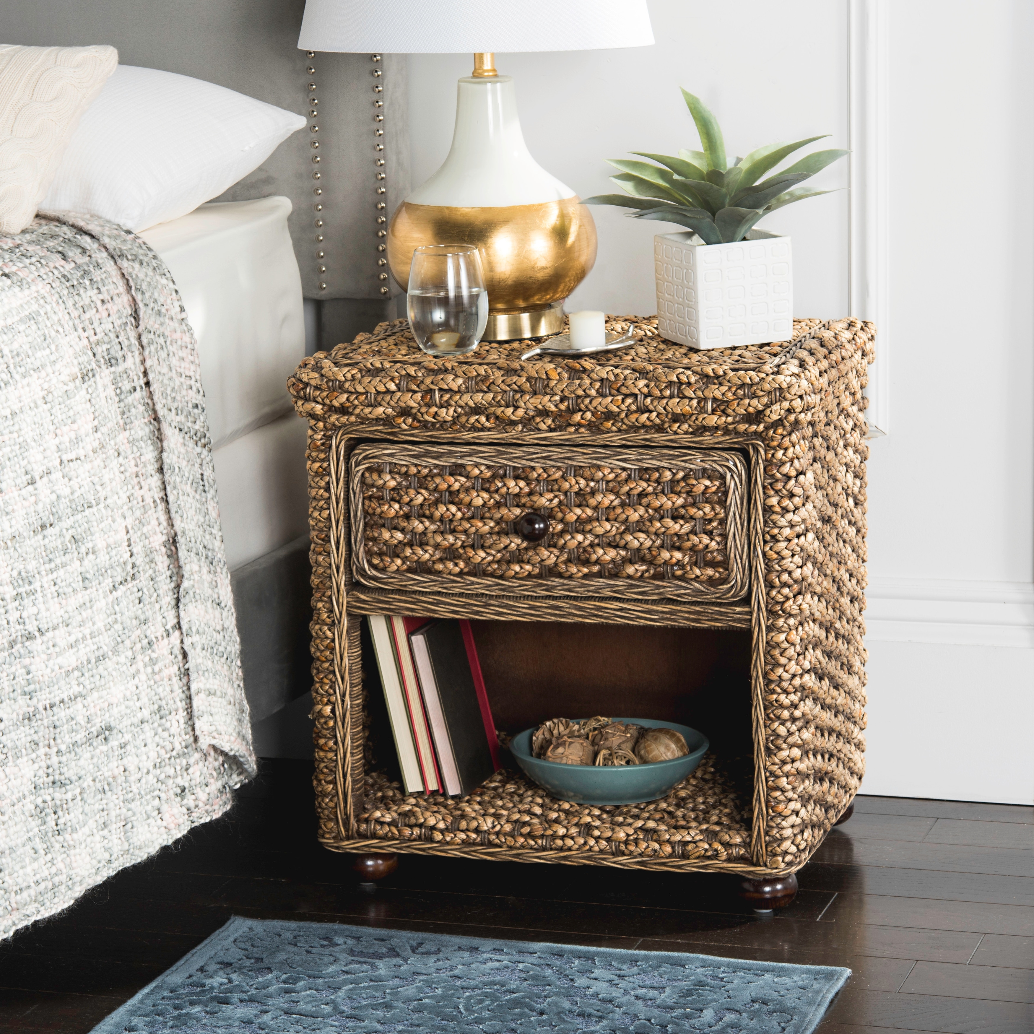Wicker nightstands for clearance sale