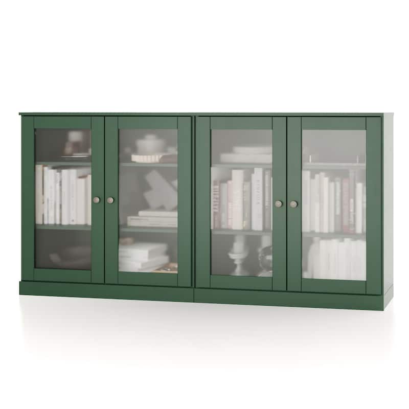 Palace Imports 100% Solid Wood 64" Sideboard with Frosted Glass Doors and Adjustable Shelves