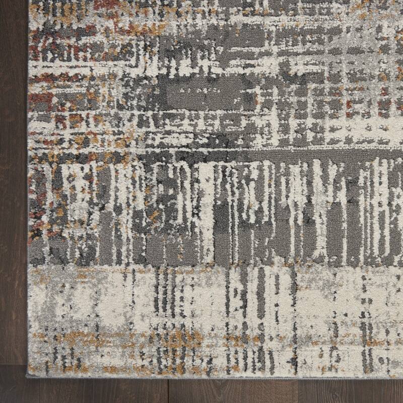 Power Loomed Abstract Modern Area Rug - 87' X '63' X '0.38