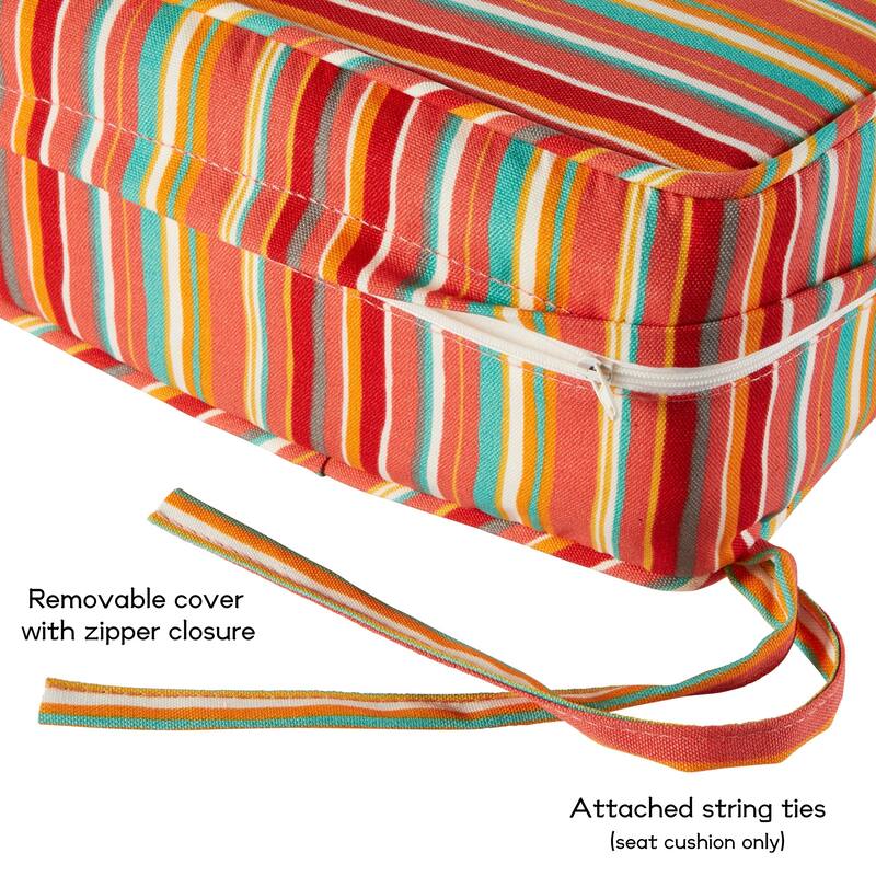 Outdoor 2-Piece Reversible Deep Seat Cushion Set (Cushions Only)
