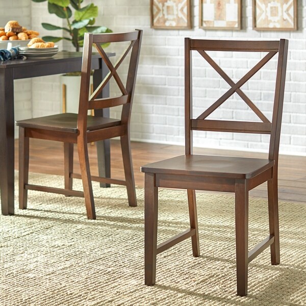 Solid wood cross cheap back dining chair