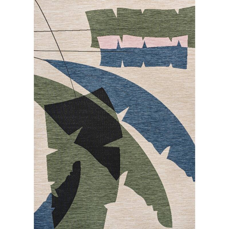 JONATHAN Y Shelby Coastal Vintage Abstract Palm Leaf Indoor/Outdoor Area Rug