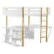 preview thumbnail 8 of 18, Multifunctional Design Loft Bed with Built-in Storage Cabinet and Cubes, Foldable Desk, Full Size, White