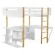 preview thumbnail 8 of 37, Stylish Design Full Size Solid Wood Loft Bed Kids Bed with Built-in Storage Cabinet and Cubes, Foldable desk
