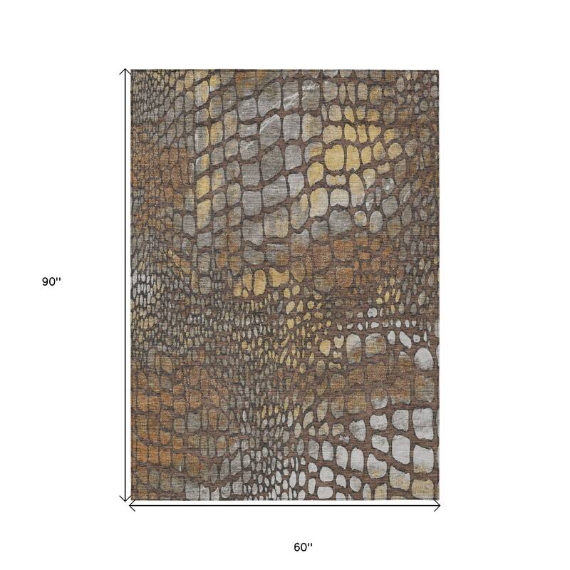 HomeRoots Abstract Transitional Rectangle Outdoor Rug