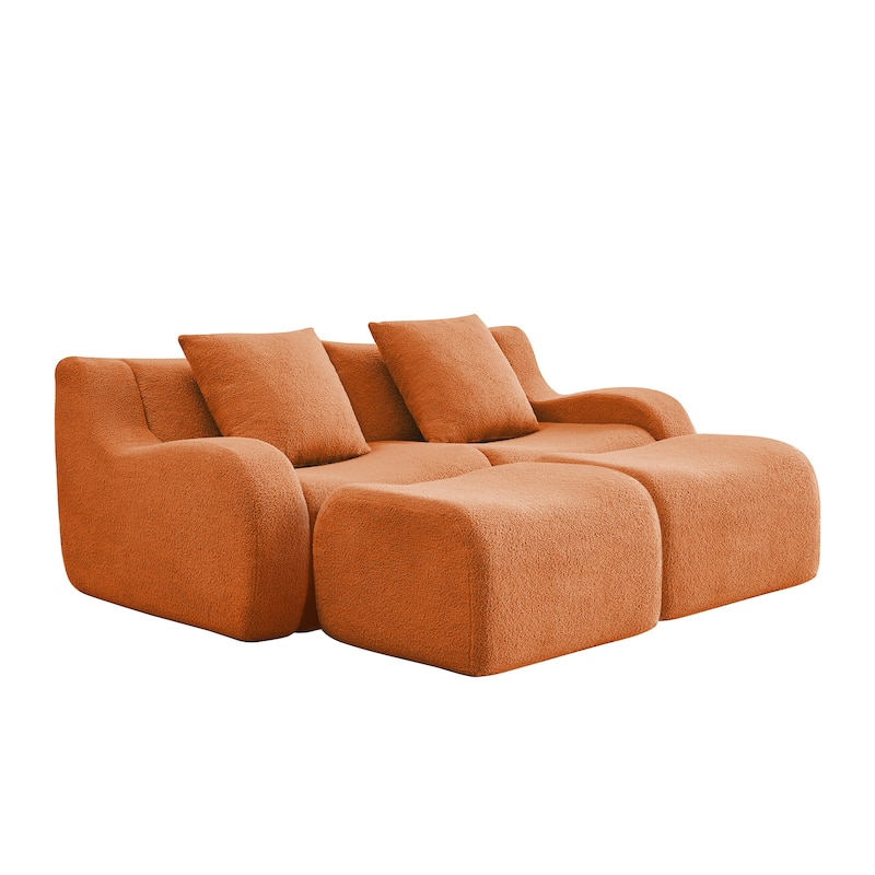 GDF Studio - Fairford 2-Seat Modular Sofa with Chaise & Curved Armrests