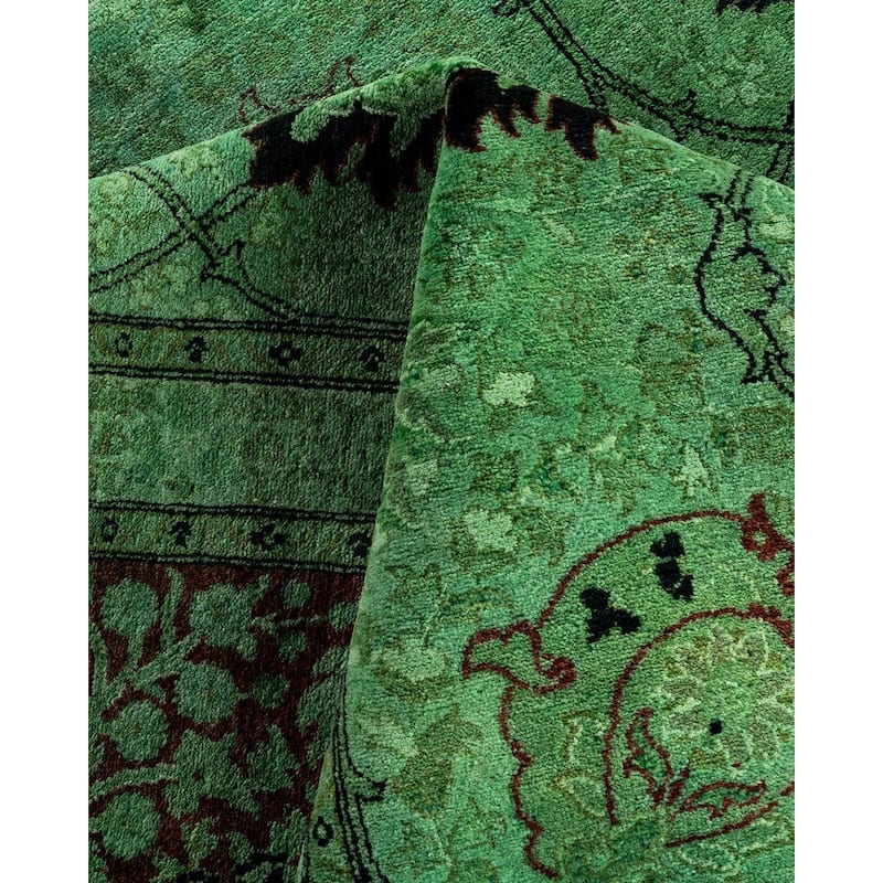 Contemporary Overdyed Wool Hand Knotted Area Rug - 10' 2" x 13' 9"