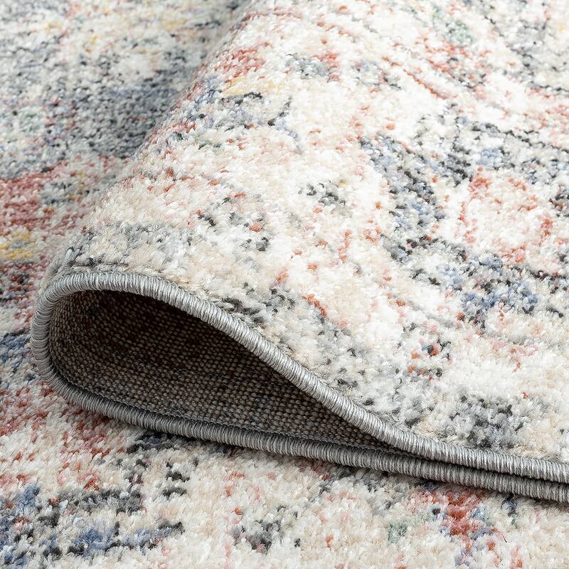 Addalyn Oriental Border Area Rug