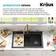 preview thumbnail 41 of 61, KRAUS Bellucci Workstation 33-inch Drop-in Granite 1-bowl Kitchen Sink