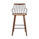 preview thumbnail 4 of 5, Micah 26" Walnut Wood and Black Metal Farmhouse Counter Stool with Arms