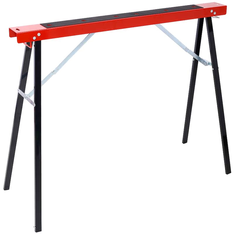 Saw Horses 2 Pack, Folding Portable Work Horse with Fast Open Legs, Convenient Handle, Heavy Duty Steel Sawhorse for Garage