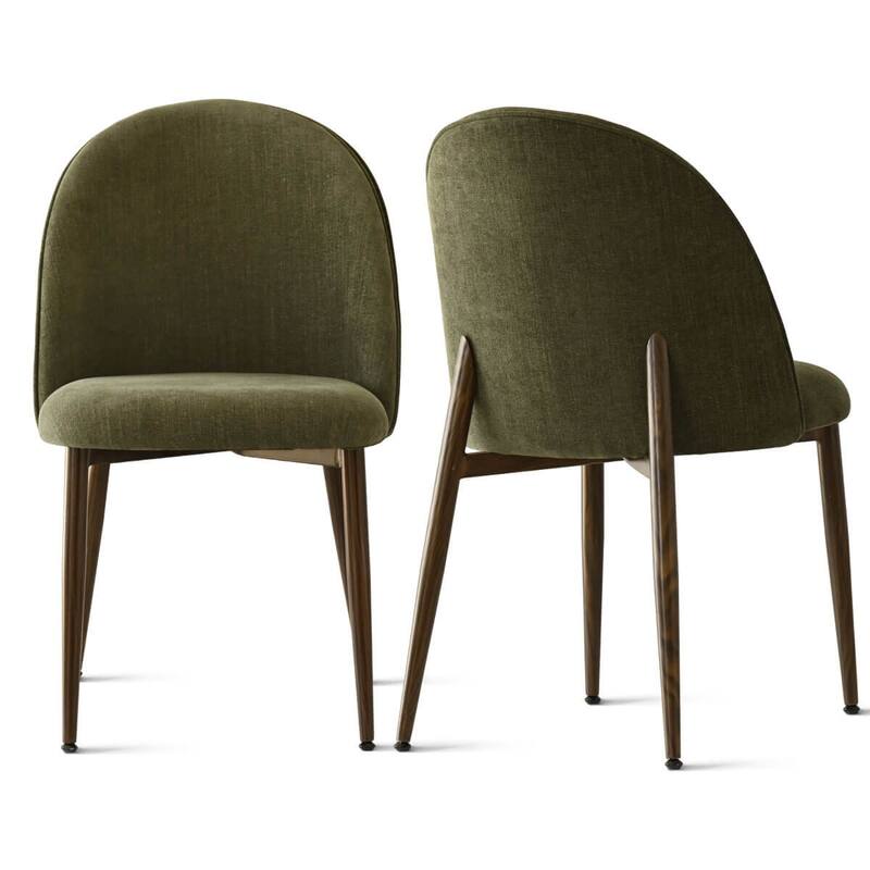 Upholstered Back Chenille Dining Chair (Set of 2)