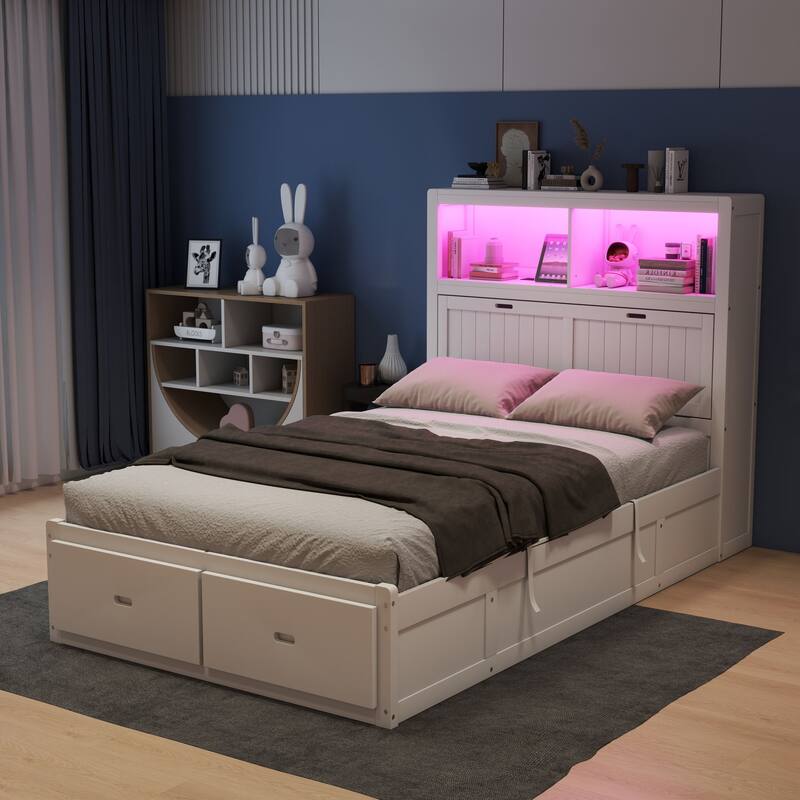 Wooden hydraulic platform bed